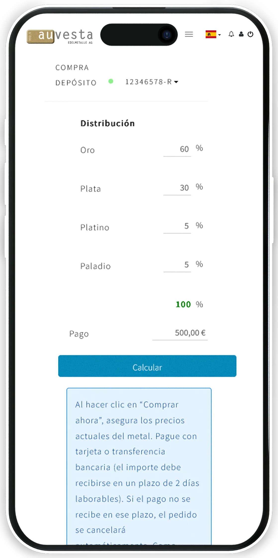 Kauf - Compre oro Online de forma muy sencilla en todo el mundo
